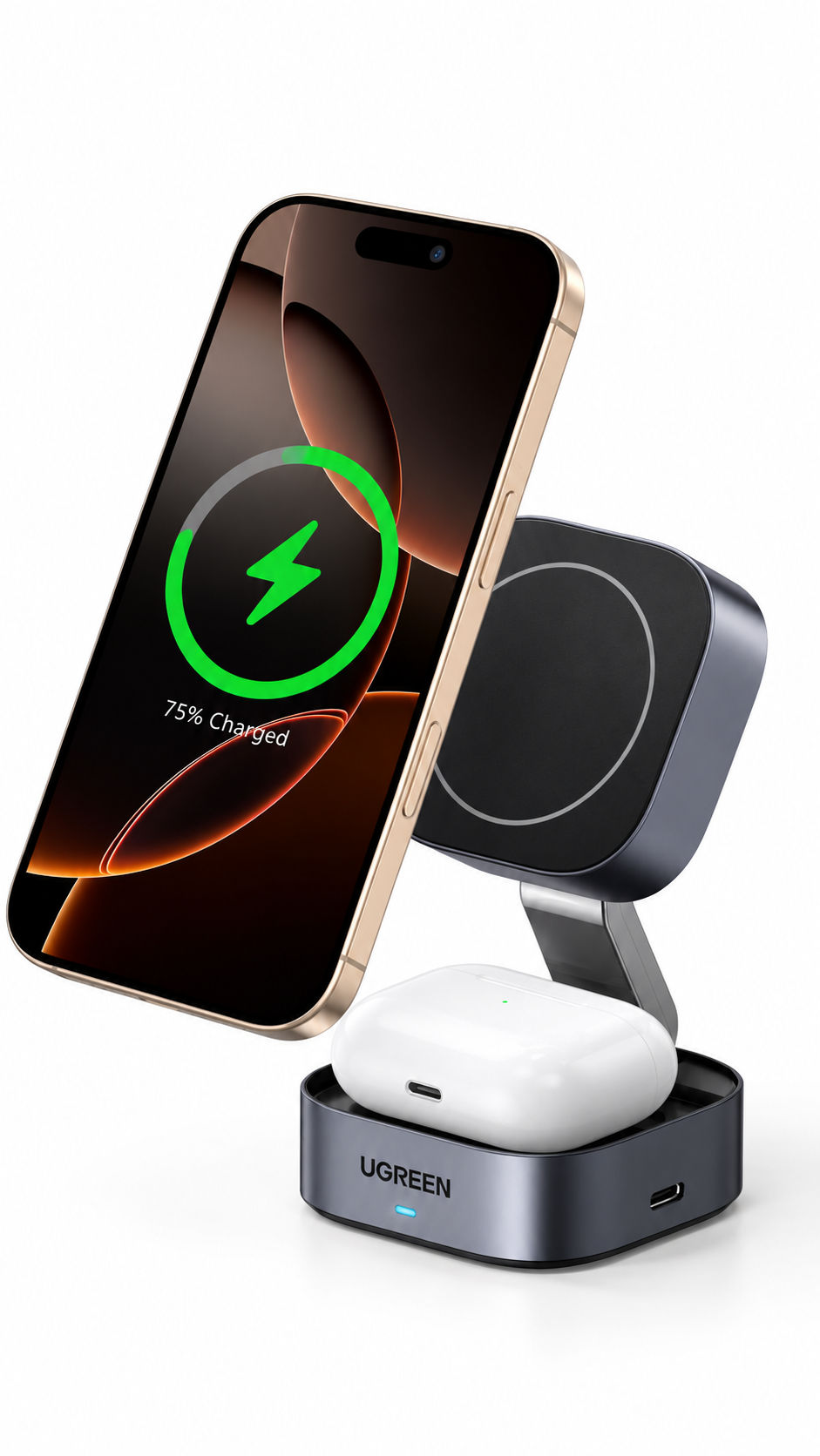 UGREEN Magflow for Magsafe Charger Qi Certified, 2-In-1 Wireless Charger Stand