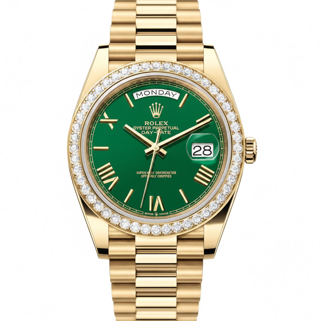ROLEX DAY-DATE 40 RBR GREEN GOLD