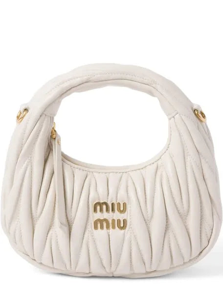 MIU MIU Wander matelassé nappa leather hobo bag