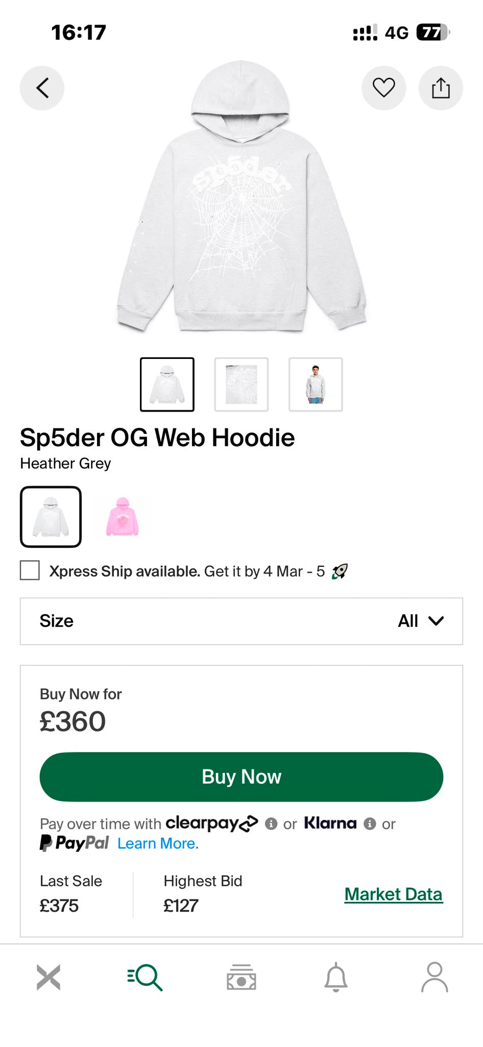 SP5DER Hoodie Small
