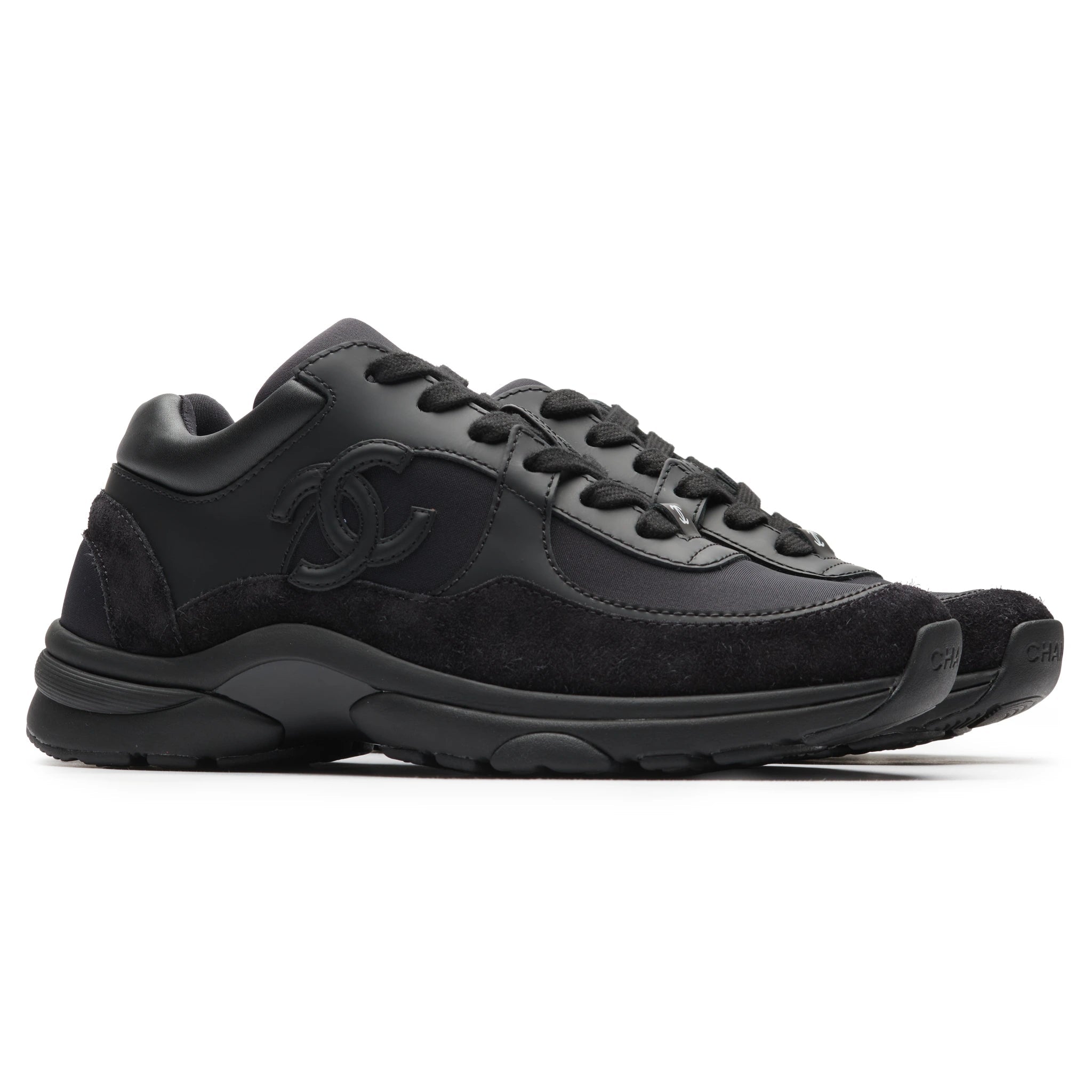 Chanel Men's CC Logo Runner High Trainers Black