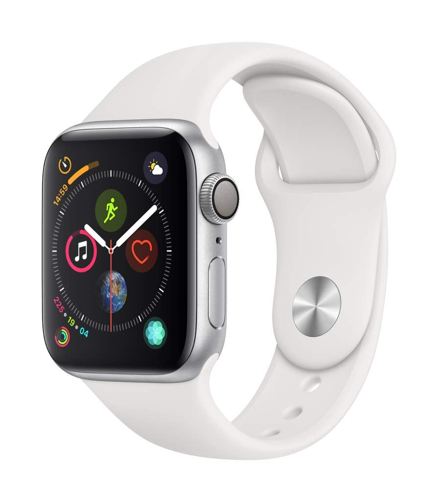 Apple Watch Series 4 40 mm Silver Aluminum Case with White Sport Band (GPS)