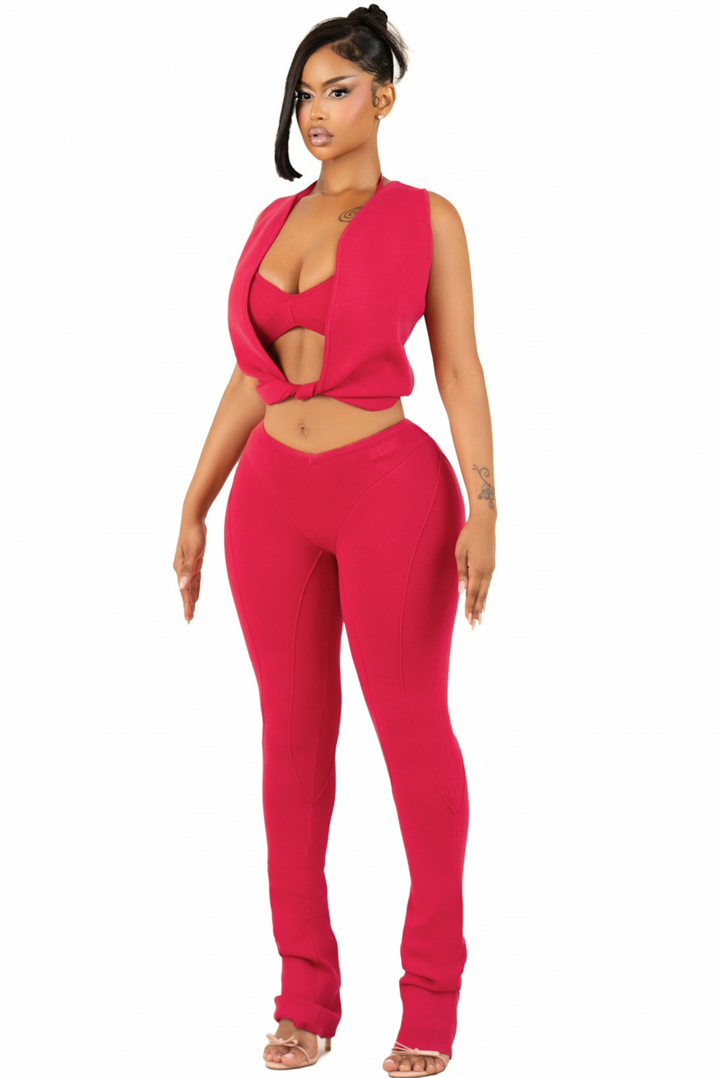 Yagi World Set - MILA PLUNGE KNOT TOP &LEGGINGS