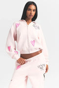Skims Classic Zip-Up Hoodie + Bottoms Set- Barely Pink