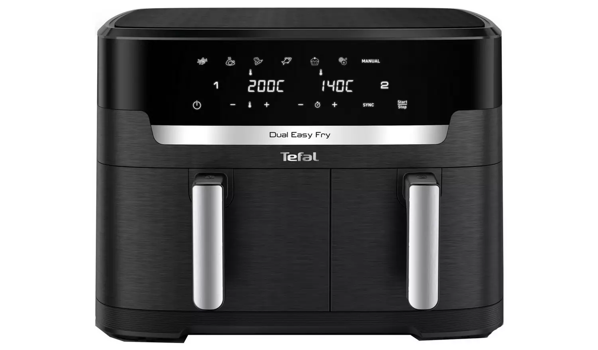 Tefal EY9428G0 Air Fryer Easy Fry Dual XXL 11L Fryer 7 Pre-set Programs Black
