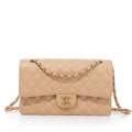 CHANEL Classic Flap Shoulder Bag Small Nude Leather