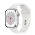 Apple Watch Series 8 (GPS, 41mm) Silver Aluminium Case + White Strap