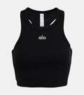 Alo Yoga Black Ribbed Cropped Tank Top Women’s Activewear