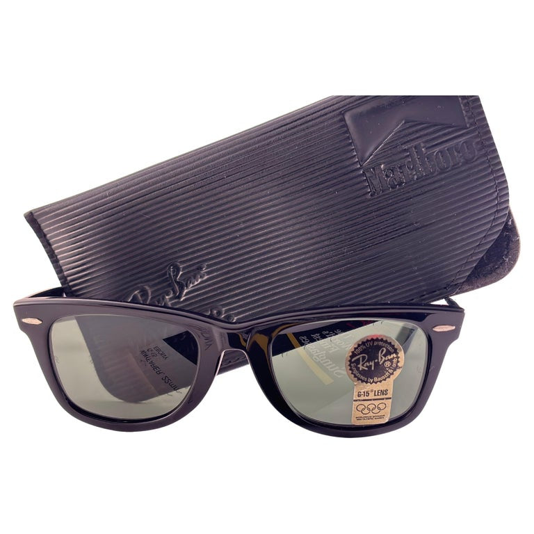 Vintage Ray-Ban Wayfarer Marlboro Promotion Sunglasses Bausch Lomb Glass Lenses