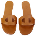Hermes Cut Out Tan Slides