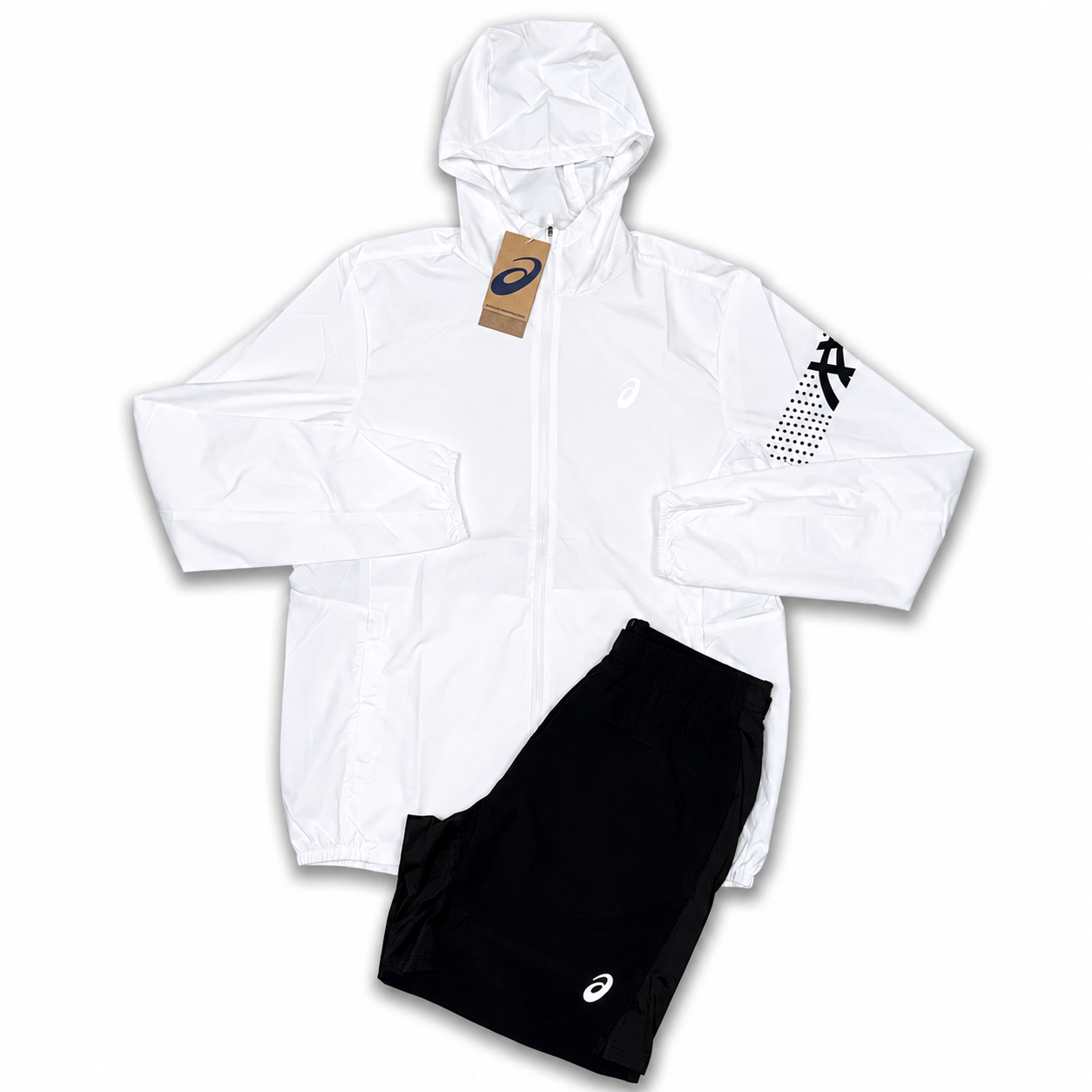 Asics Icon Jacket & Short Set - White/Black🆕