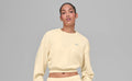 Alo Cropped Accolade Crewneck- Candlelight Yellow