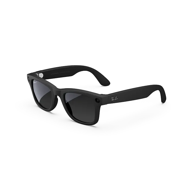 RAY-BAN Meta Wayfarer Glasses - Matte Black, Polarized Gradient Graphite