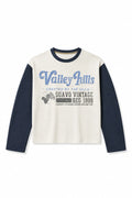 Suavo London Valley Hills Raglan Waffle L/S Blue T-Shirt