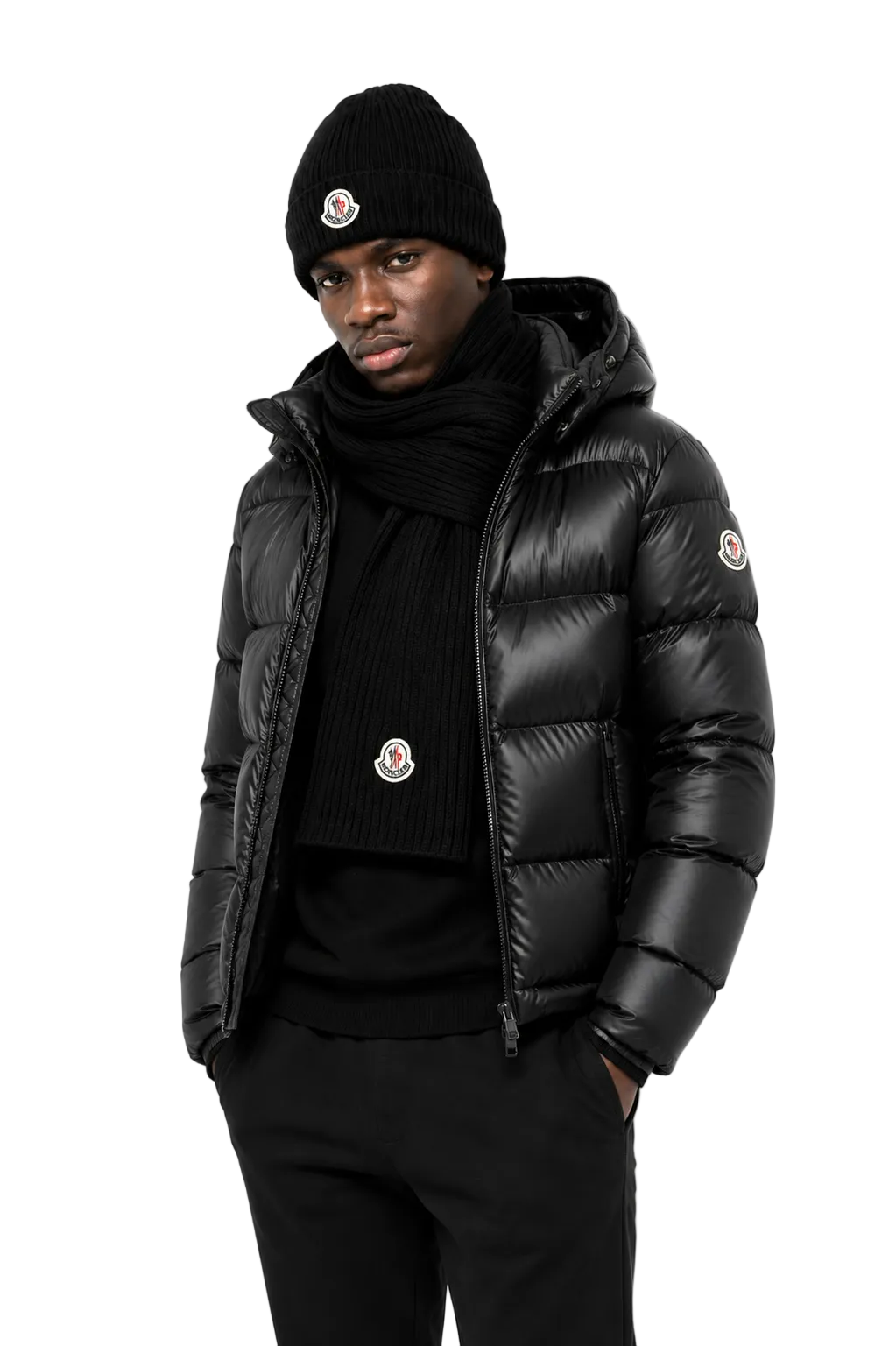 Moncler Wool Beanie & Scarf Set