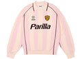 palace x parilla pink striped collared jumper