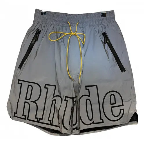 RHUDE Mens Silver Grey Track Shorts