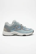 Chanel Womens Runner Trainers Sneakers Grey Blue