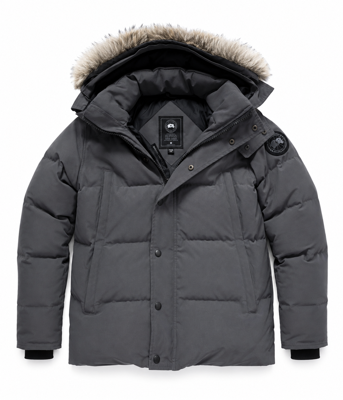 Canada Goose Arctic Program Grey Down Puffer Jacket Hood Fur Trim S/P Fusion -Authenticity Guaranteed