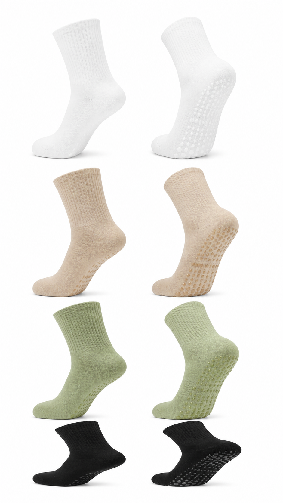 4 Pairs Pilates Grip Socks, Non Slip Yoga Socks for Women