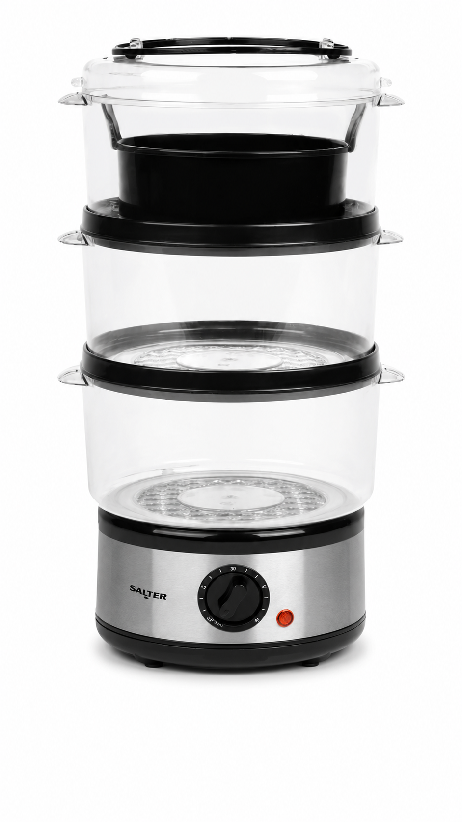 Salter 3-Tier Steamer Multi-Cooker Food Stainless Steel Compact Rice Cooker 500W