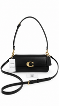 Coach Jet Leather Shoulder Bag, Black - Authenticity Guaranteed