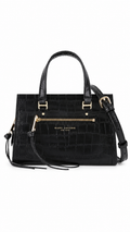 Marc Jacobs Mini Cruiser Black Croc Leather Satchal Bag Handbag Crossbody - Authenticity Guaranteed