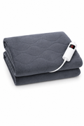 Luxurious Electric Heated Throw Double Blanket – Grey Fleece, 160 x 130cm