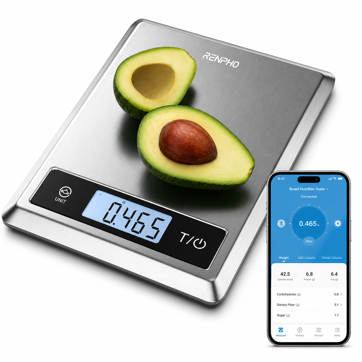 RENPHO Calibra 1 Smart Nutritional Scale - Stainless Steel