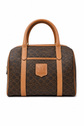 Celine Women's Macadam Monogram Boston Handbag Brown - Authenticity Guaranteed
