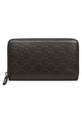 Gucci Women's GG Emblem zip around Purse Brown - Authenticity Guaranteed