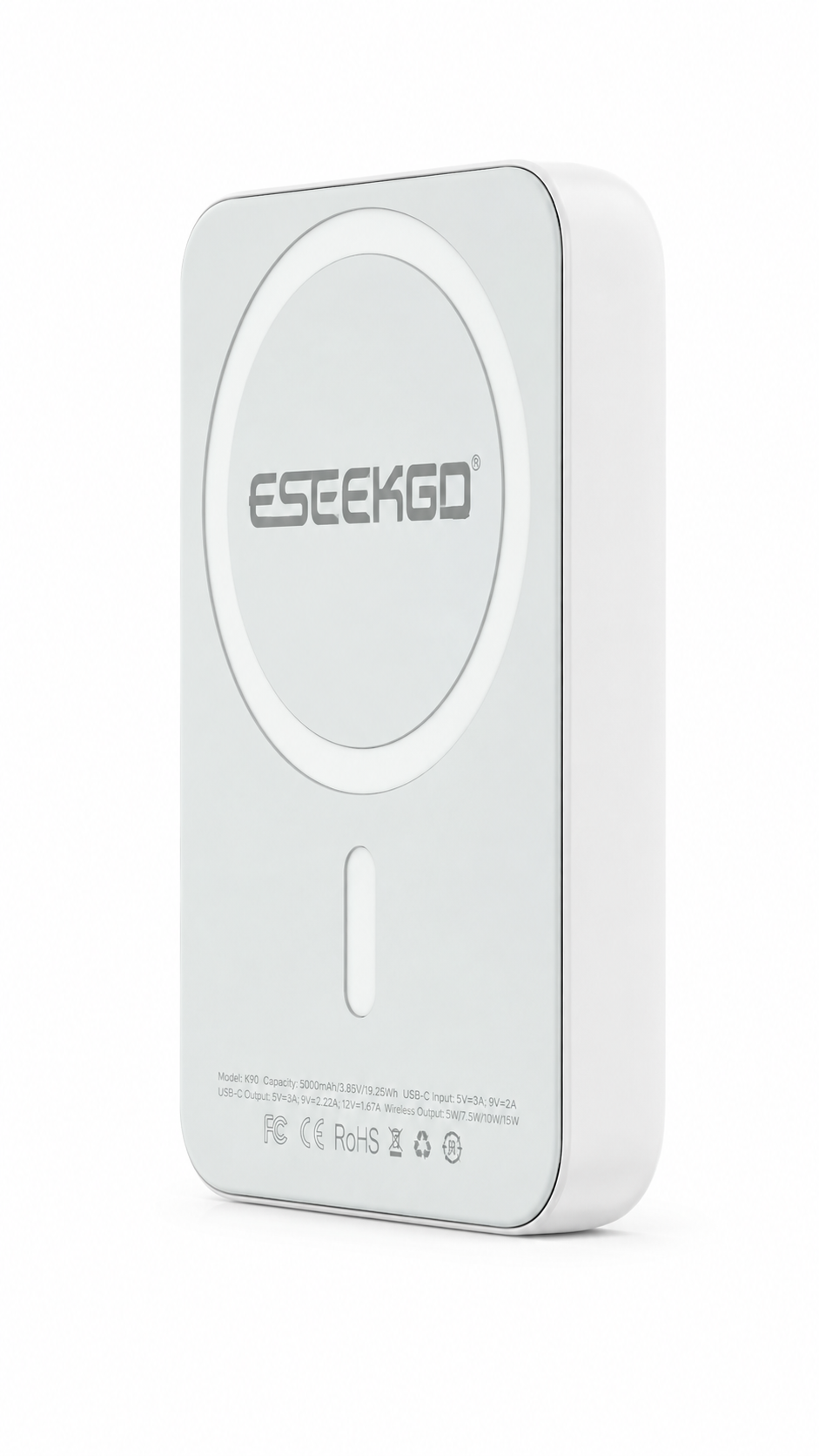 Eseekgo 5000mAh 15W Super-Fast Magnetic Wireless Power Bank with a USB-C cable