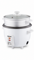 GEEPAS Mini Rice Cooker 0.6L with Steamer Non-Stick Keep Warm 300W