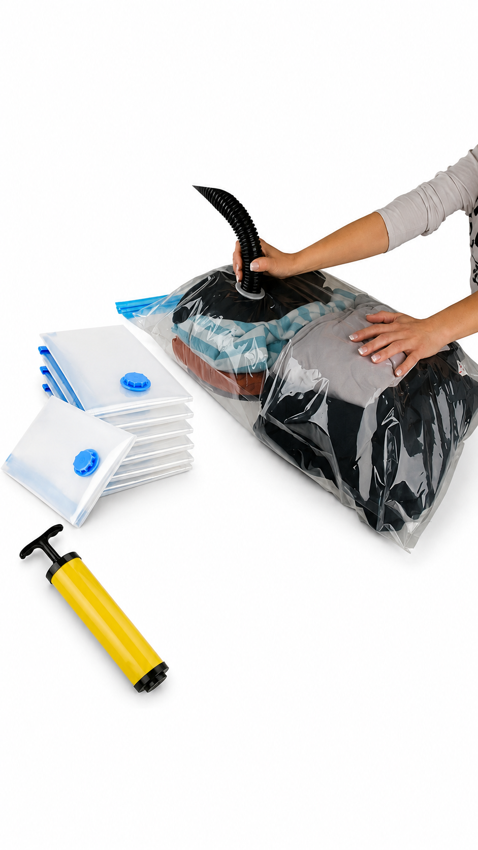 8 X LARGE SPACE SAVING STORAGE VACUUM BAGS CLOTHES BEDDING ORGANISER UNDER BED