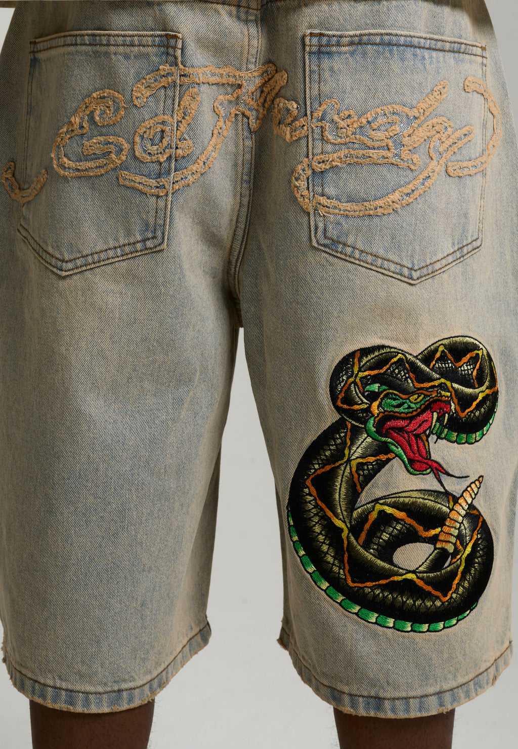 Ed Hardy Desert Snake Denim Jorts