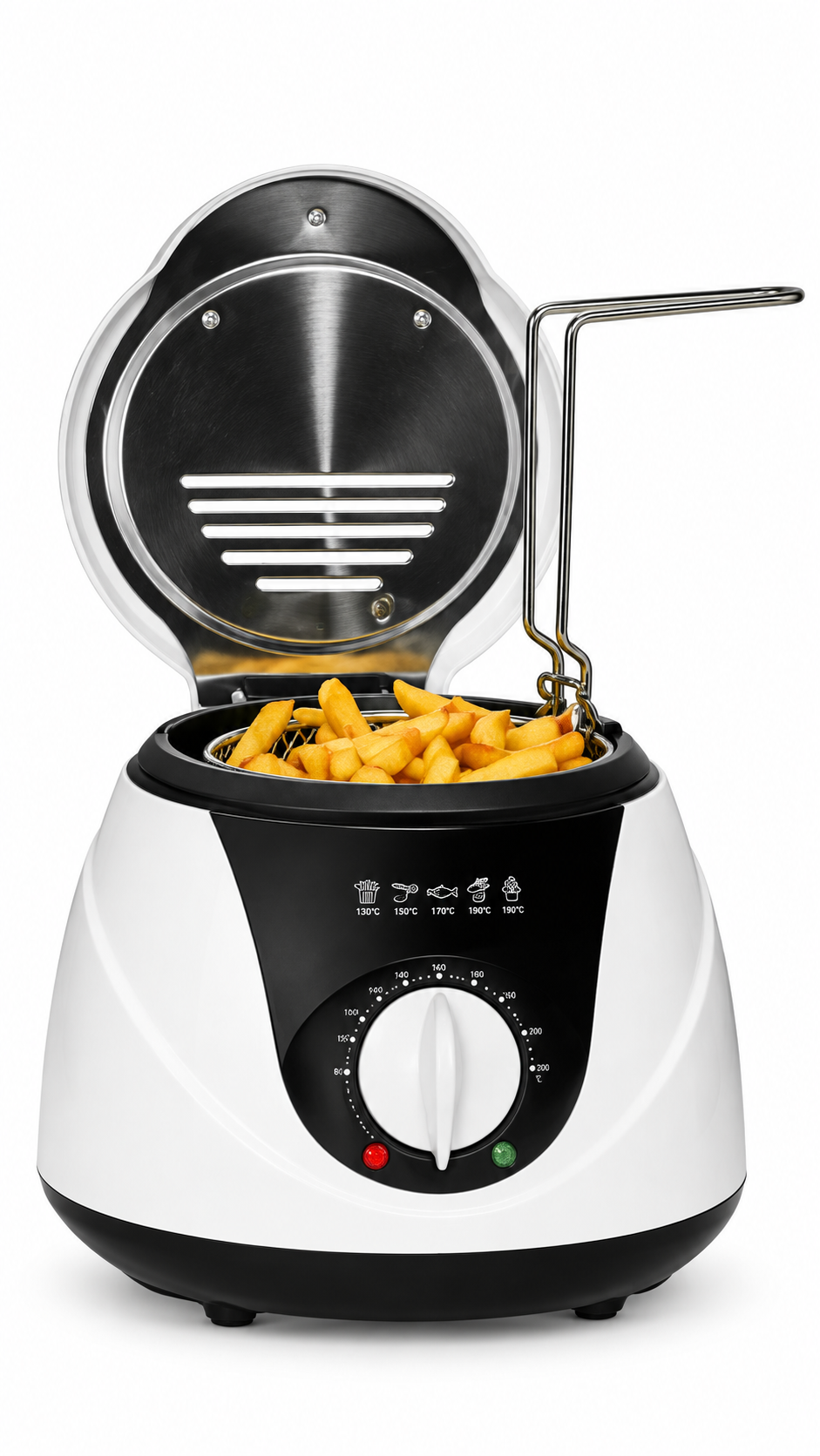 Quest 1L Mini Deep Fat Fryer, Adjustable Temperature, Serves 1-2, Easy Clean