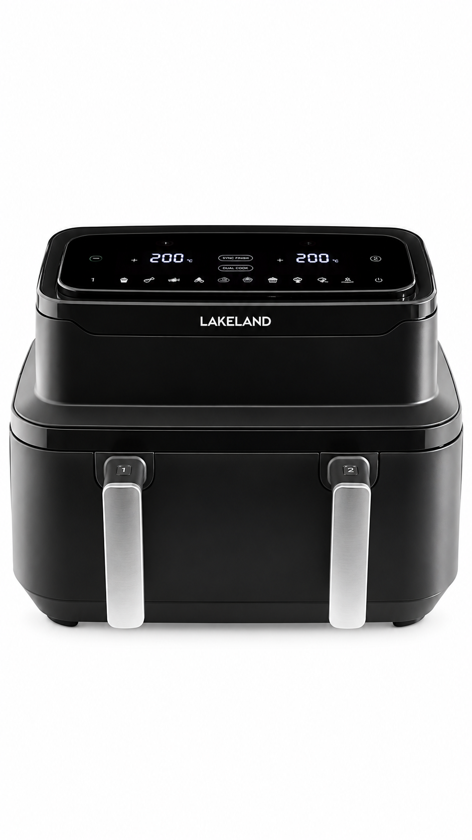 Lakeland 27346 8‐in‐1 Large Air Fryer Adjustable Drawer 9L 2600w Black
