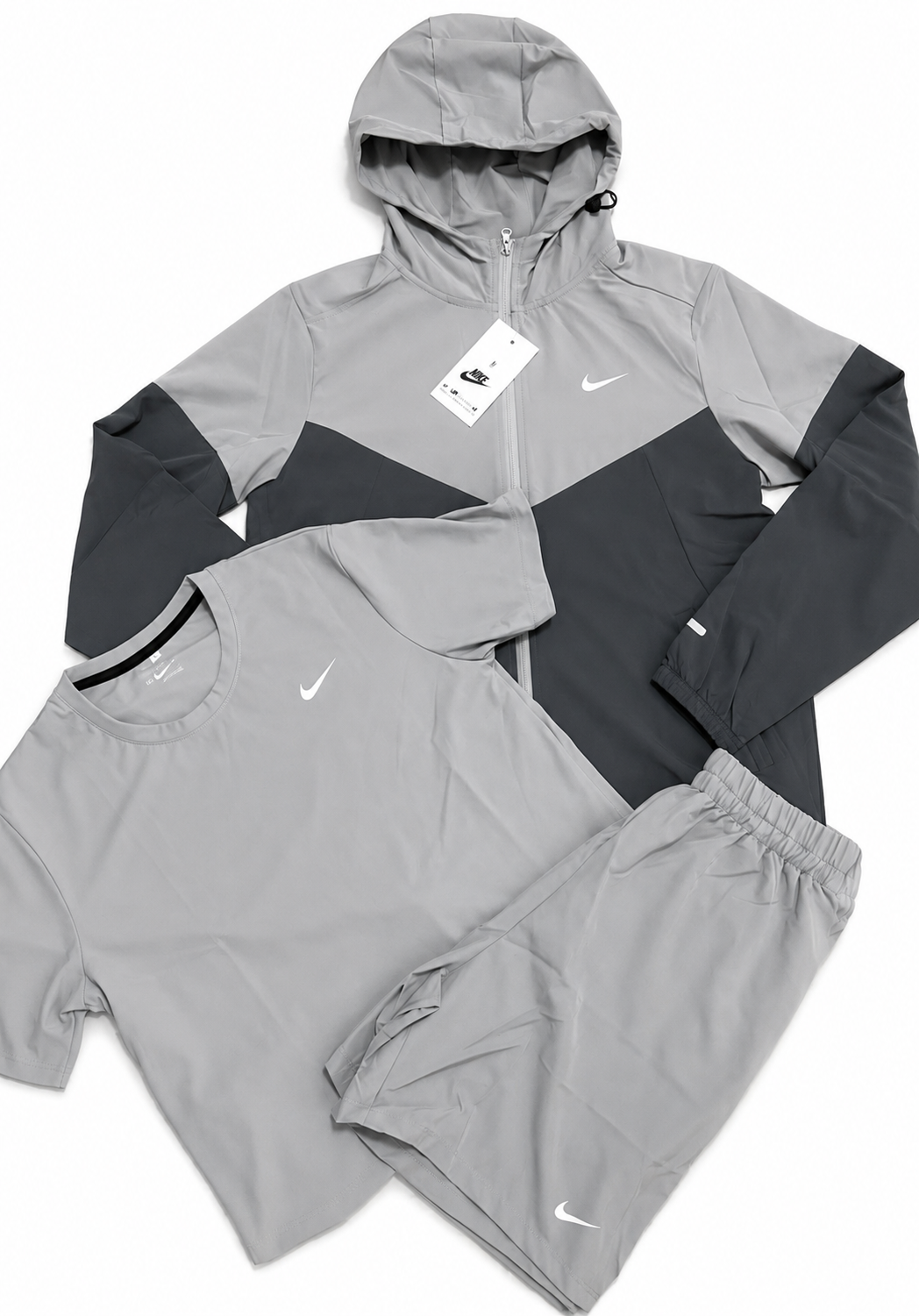 Nike Impossibly Light Windrunner Jacket in three sets Smoke Grey/Black