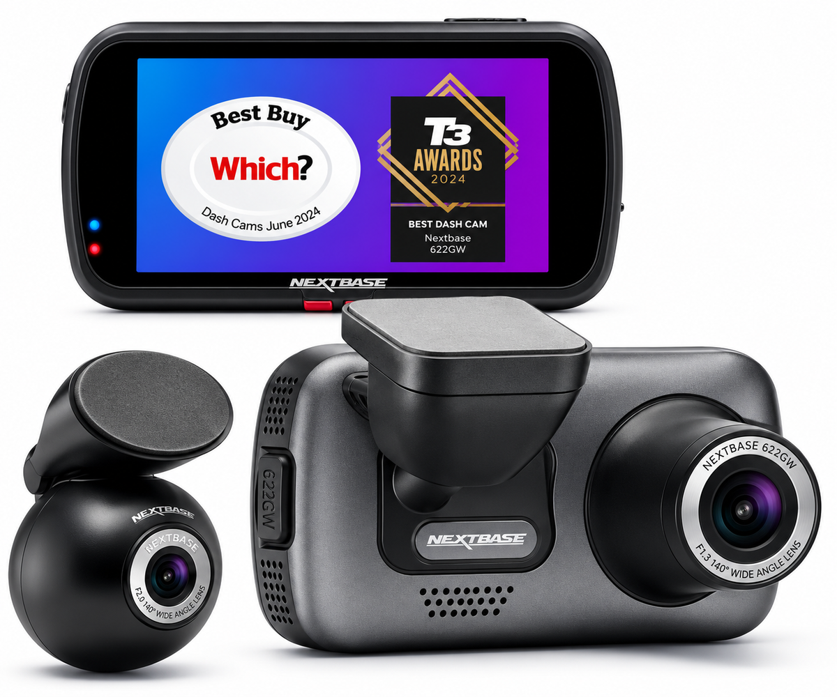 Nextbase 622GW Dash Cam Front & Rear | UHD 4K/30fps, Parking Mode, what3words