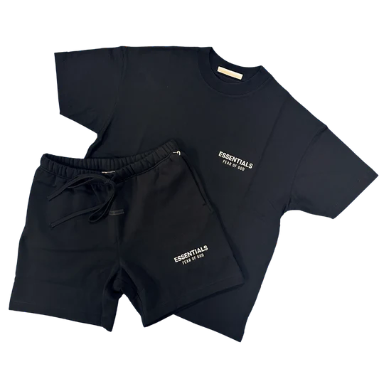 SS25 BLACK ESSENTIALS SHORT SET ✅