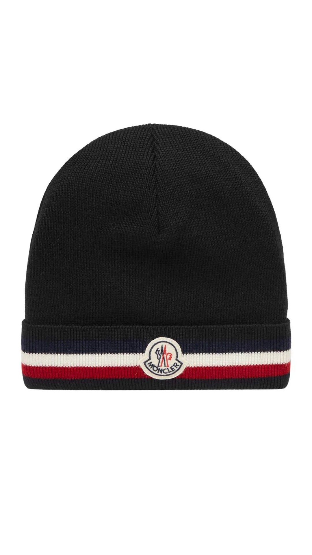 Moncler Tri-Colour Beanie - Black