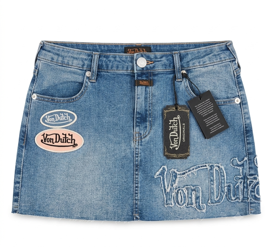Von Dutch Denim Skirt - Size UK 12-14