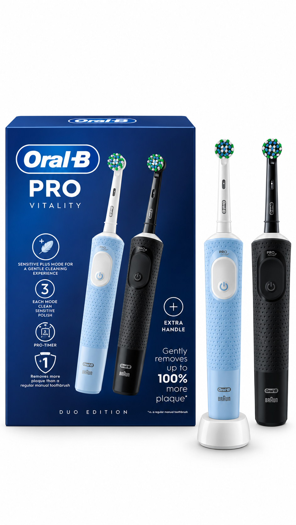 Oral-B Vitality Pro Black & Blue Duo Toothbrushes