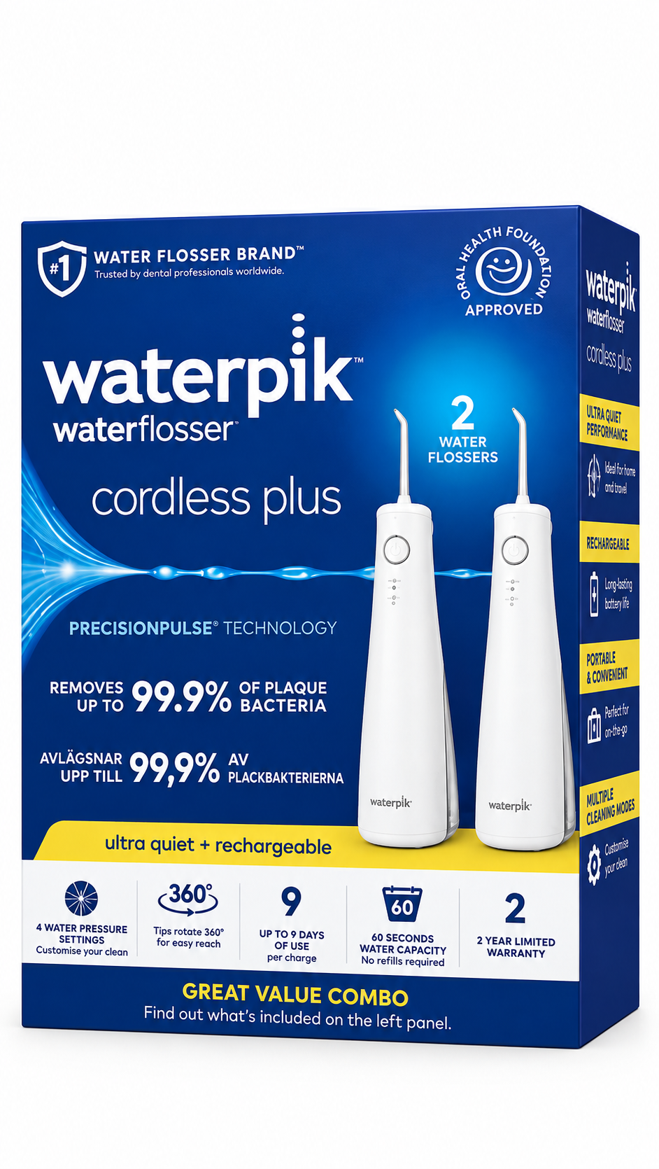 Waterpik Cordless Plus Flosser (Twin Pack) WF-26UK – Portable Dental Care UK