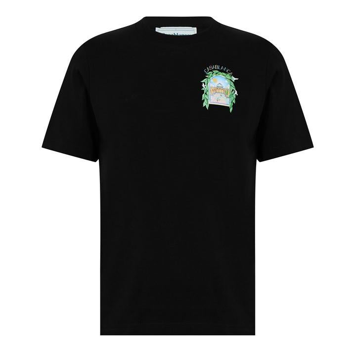 Men's Black L'arche Tennis Club Casablanca T-shirt - Size UK M