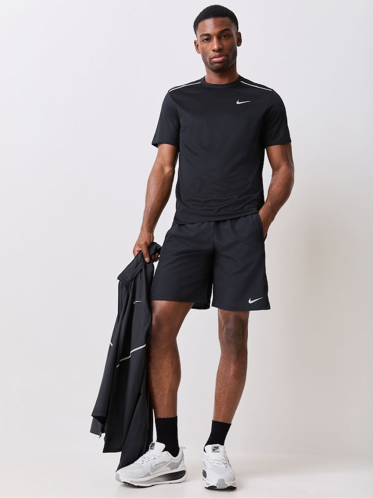 Nike Black Miler Dri-FIT UV Short Set - Size UK M