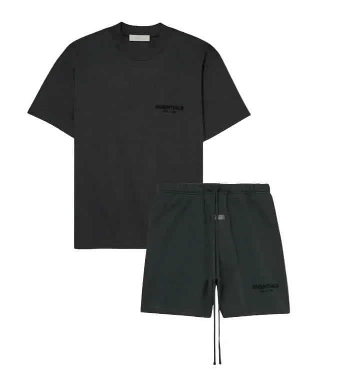 SS22 BLACK ESSENTIALS SHORT SET