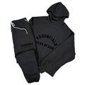 FEAR OF GOD ESSENTIALS JET BLACK ARCH LOGO TRACKSUIT (SS23)☑️